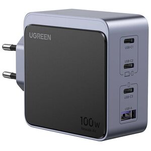 Wall charger Ugreen Nexode Air 100W, 3x USB-C, USB (gray) 6941876230433