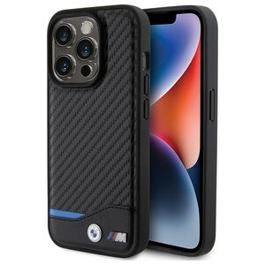 BMW case for iPhone 15 Pro 6,1&quot; BMHCP15L22NBCK black HC PU Carbon 3666339143855