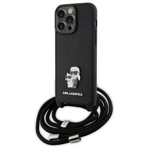 Karl Lagerfeld case for iPhone 15 Pro Max 6,7&quot; KLHCP15XSAKCPSK black HC Saffiano KC Metal Pin Crossbody 3666339165789