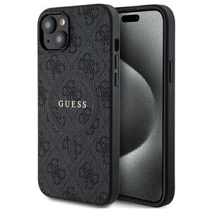 Guess case for iPhone 15 6,1&quot; GUHMP15SG4GFRK black HC MAGSAFE PU 4G RING CLASSIC LOGO 3666339226329