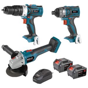 BULLE 18V ΣΕΤ BR/LESS ΔΡΑΠ/ΔΟ+ΚΑΤΣΑΒ.+ΓΩΝ. ΤΡΟΧΟΣ 2x4Ah Li-ion 633357 έως 12 άτοκες δόσεις