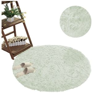 Strado Dywan okrągły Shaggy Strado 150x150 WhiteLime (Biała Limonka) uniwersalny