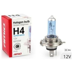 AMiO Żarówka halogenowa H4 12V 60/55W filtr UV (E4) Super White
