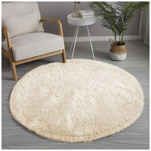 Strado Dywan okrągły Shaggy Strado 140x140 CreamBeige (Beżowy) uniwersalny