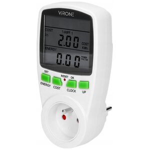 Virone Watomierz EM-1 16A 3680W dwutaryfowy LCD