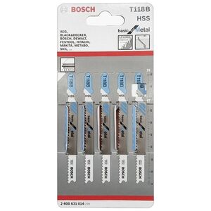 Bosch Brzeszczot do wyrzynarek Basic for Metal 92mm T 118B 5szt. (2.608.631.014)