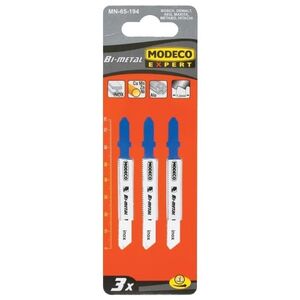 Modeco Brzeszczoty do wyrzynarek typu T 76x1,2 HSS do stali cięcie prostoliniowe 3szt. - MN-65-182