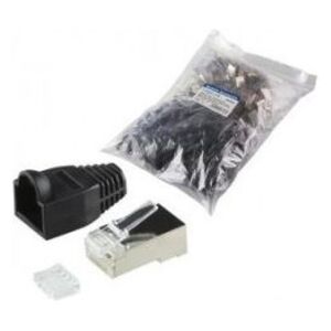 LogiLink Wtyki RJ45 CAT.6 100szt. ekranowane z osłoną, czarne-MP0022