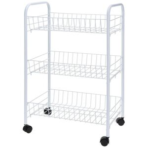 Excellent Houseware Regał na kółkach 3-poziomowy biały