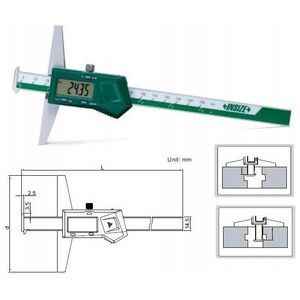 Insize GLEBOKOSC. CYFR. 200/100 MAGF HAKOWY DWUSTR.