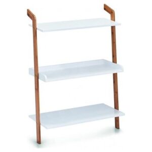 Zeller Regał drabinkowy z 3 półkami, bambus / MDF, biały