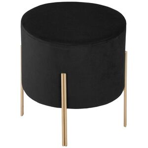 Atmosphera Czarna pufa na złotych nogach Black Velvet