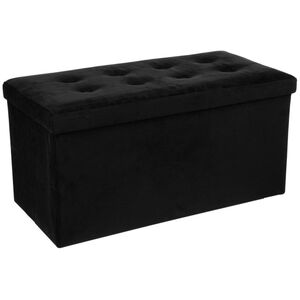 Atmosphera Pufa pikowana Adaline Black 76x38 cm