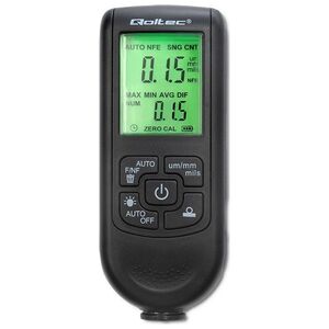 Qoltec Miernik grubości lakieru z wyświetlaczem LCD | 0~2000um