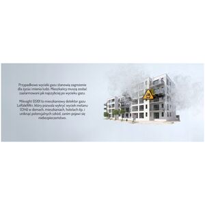 MILESIGHT Milesight GS101 Czujnik Gazu / Metanu CH4 w technologii LoraWan wbudowany Alarm dzwiękowy i lampa alarmowa do 5 Lat pracy na baterii
