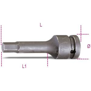 BETA Nasadka trzpieniowa udarowa 1/2" 6-kątna 17 mm, 720ME Beta