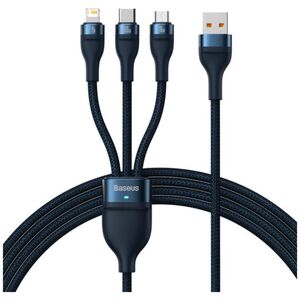 Baseus 3in1 USB cable Flash Series, USB-C + micro USB + Lightning, 100W, 1.2m (blue) (CASS030003) (BASCASS030003) έως 12 άτοκες Δόσεις