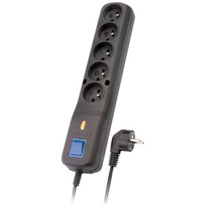 Listwa zasilająca Lestar LV-530W przeciwprzepięciowa 5 gniazd 3 m czarna
