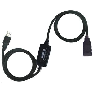 Kabel USB PremiumCord USB-A - USB-A 10 m Czarny (ku2rep10)