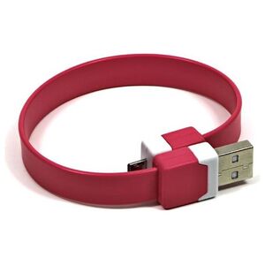Kabel USB Logo USB-A - microUSB 0.25 m Różowy