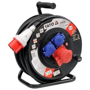Yato Przedłużacz bębnowy siłowy 3 gniazda 25m przewód 5x2,5mm2 YT-8120