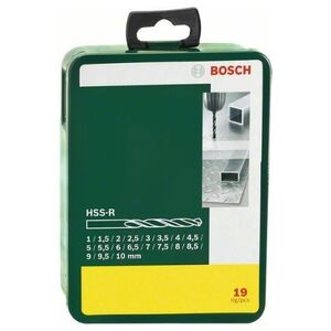 Wiertło Bosch do metalu HSS walcowe 1,5 2 7 4,5 4 5,5 5 1 3 2,5 3,5 6 10 6,5 7,5 8 8,5 9 9,5mm zestaw (2.607.019.435)