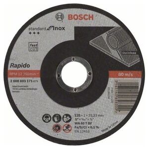 Bosch Tarcza tnąca prosta Standard for Inox Rapido 125x1x22,23mm (2.608.603.171)