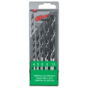 Wiertło Modeco do drewna kręte walcowe 4 5 6 10 8mm zestaw (MN-61-571)