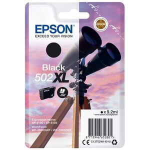 Tusz Epson Epson 502XL - 9.2 ml - High Capacity - Black - Original - Blister - Ink Cartridge - for Expression Home XP-5100, XP-5105, WorkForce WF-2860, WF-2860DWF (C13T02W14010)