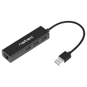 HUB USB Natec Dragonfly 1x RJ-45  + 3x USB-A 2.0 (NHU-1413)