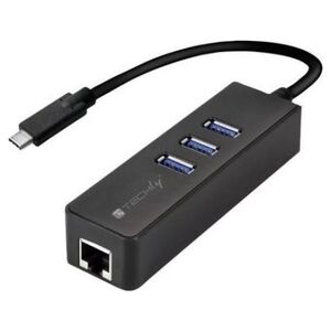 HUB USB Techly 1x RJ-45  + 3x USB-A 3.0 (IDATA-USB-ETGIGA-3C2)