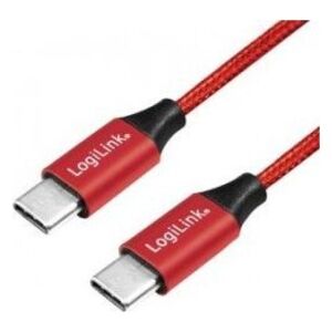 Kabel USB LogiLink USB-C - USB-C 1 m Czerwony (CU0156)