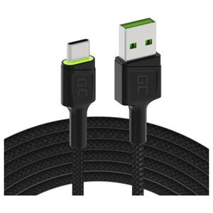 Kabel USB Green Cell USB-A - USB-C 1.2 m Czarny (KABGC06)