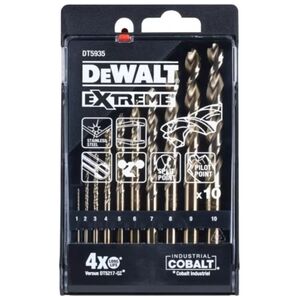 Wiertło Dewalt do metalu kobaltowe walcowe 2 7 4 5 1 3 6 10 8 9mm 10szt. (DT5935-QZ)