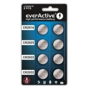 EverActive Bateria CR2032 CR2025 CR2016 90mAh 8 szt.