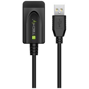Kabel USB Techly USB-A - USB-A 5 m Czarny (IUSB-REP20TY)