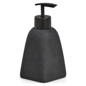 Dozownik do mydła Zeller Dark Stone, polyresin, czarny, 7,1x15,7 cm