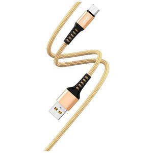 Kabel USB Denmen USB-A - microUSB 1 m Złoty (29357)