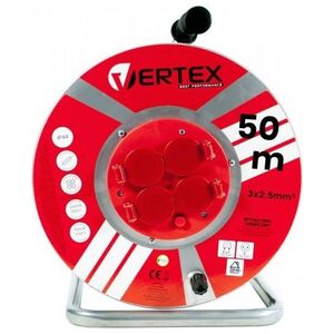 Vertex Przedłużacz bębnowy 50m 3x2,5mm PB50METAL Czarny