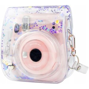 Pokrowiec LoveInstant Instax Mini 11 / Przezroczysty Fioletowe Cekiny