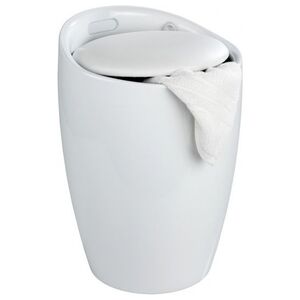 Kosz na pranie Wenko stołek łazienkowy Candy 2-w-1 20 litrów 50,5 cm ABS biały