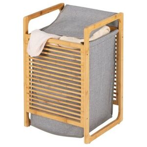 Kosz na pranie Wenko Kosz na bieliznę 43 litry 40x35x60, bambus/poliester, szary