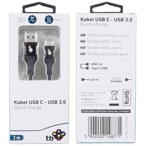 Kabel USB TB Print USB-A - USB-C 2 m Czarny (1_791088)