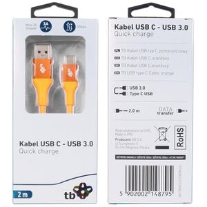 Kabel USB TB Print USB-A - USB-C 2 m Pomarańczowy (1_791105)
