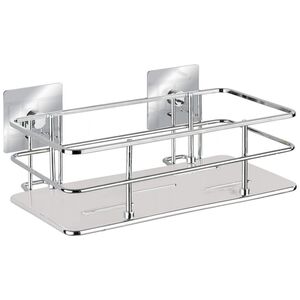 Koszyk prysznicowy Wenko wieszak prysznicowy i wannowy Quadro Turbo-Loc 24 cm stal nierdzewna srebrna
