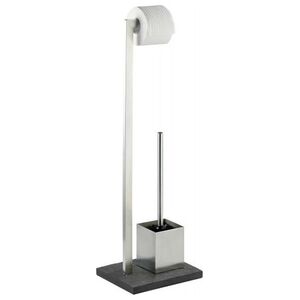 Wenko uchwyt na szczotki toaletowe w rolkach/toaletach Slate Rock 73,5 cm srebrny