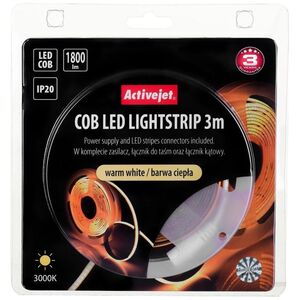 Taśma LED Activejet Taśma LED COB 3m z zasilaczem barwa ciepła IP20