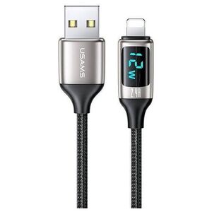 Kabel USB Usams USB-A - Lightning 1.2 m Czarny (6958444975405)