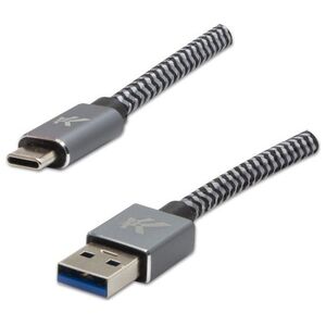 Kabel USB Logo USB-A - USB-C 2 m Szary