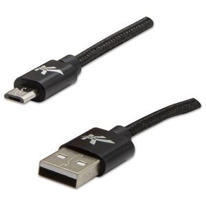Kabel USB Logo USB-A - microUSB 1 m Czarny